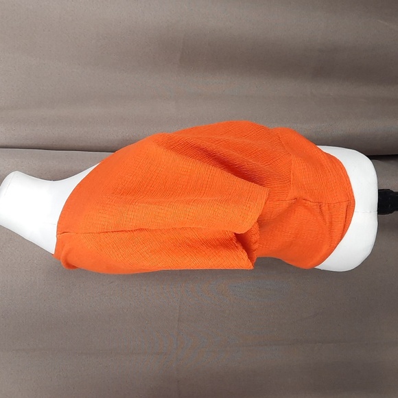 Zara orange textured twist knot front short dolman sleeve top, size small - Picture 5 of 7